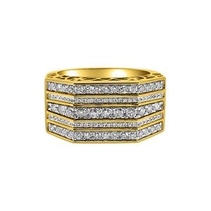 5 ICE ROWS REAL DIAMOND 1.00CTTW 10K GOLD RING
